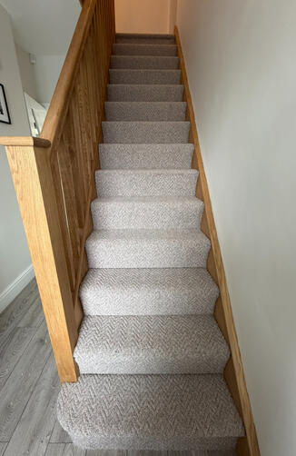 Herringbone carpet Lovely textures herringbone fitted to this stairs & landing